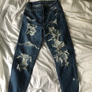AE mom jeans, high rise